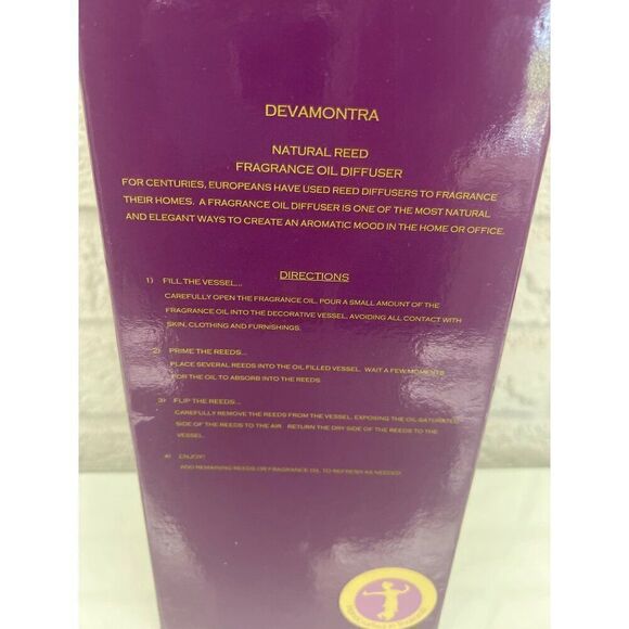 Devamontra Ceramic Diffuser With Natural  Reeds And 100ml Jasmine Fragrance Oil - Picture 3 of 4